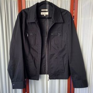 Jones New York Sport Black Womens Jacket Cotton Stretch Zip Up Size XL
